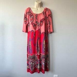 Tiana B. Colorful Midi Dress Size L